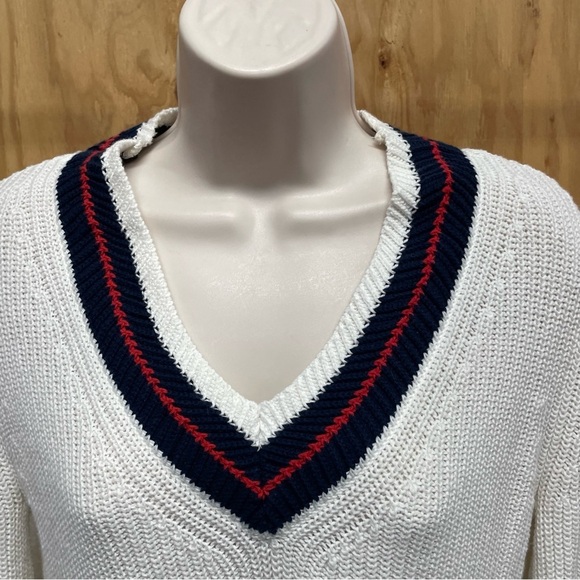 CAbi Ace Pullover Sweater Tennis White 5639 XS Oversized V-neck casual - Picture 8 of 10